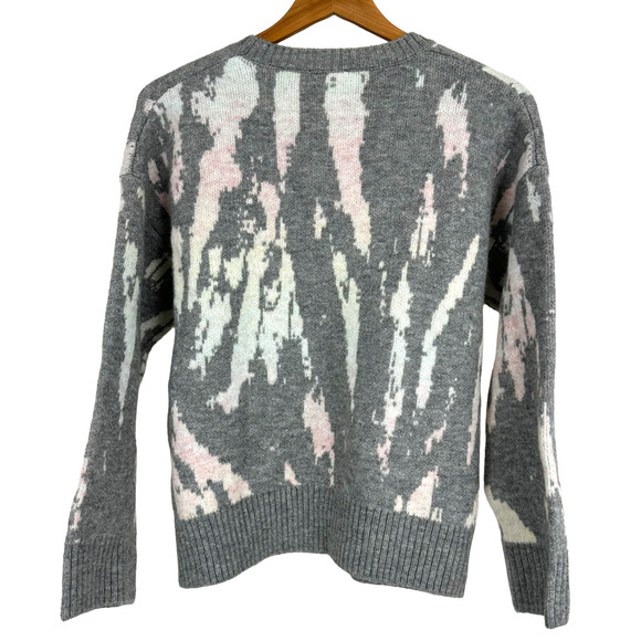 Rails NWOT Virgo Sweater Gray Tie Dye Size Small Wool Blend Crew Neck Super Soft - Picture 3 of 8